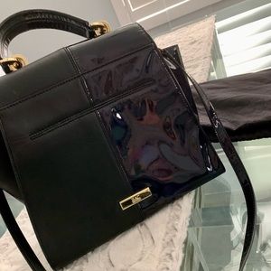 Zac Posen Eartha Iconic Top Handle Black patent leather Bag 💼
